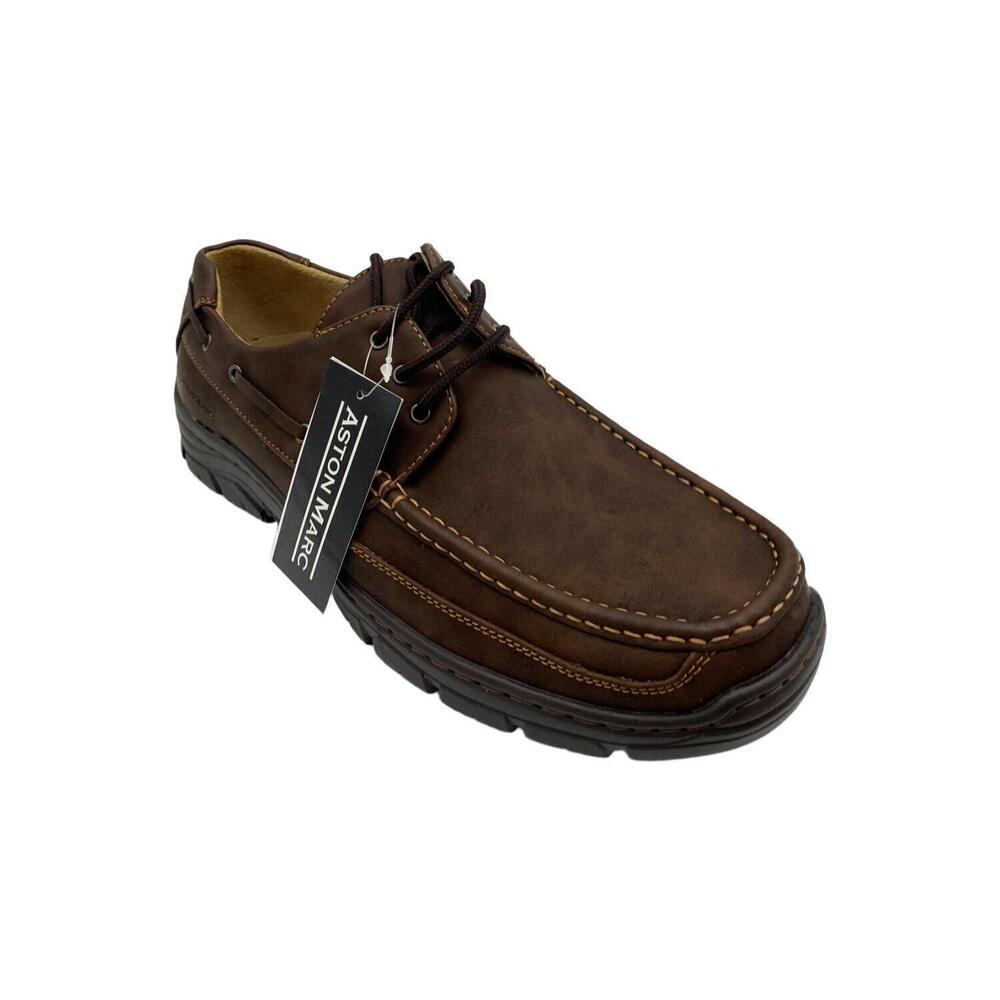 Aston Marc Men's Lace-Up Comfort Casual Shoe Dark Tan - Medium